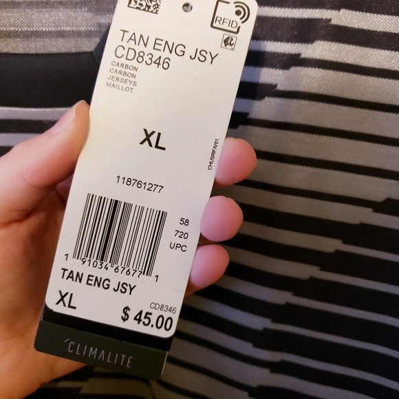 Adidas Climate Sports Jersey XL Gray Black NWT - Picture 4 of 4